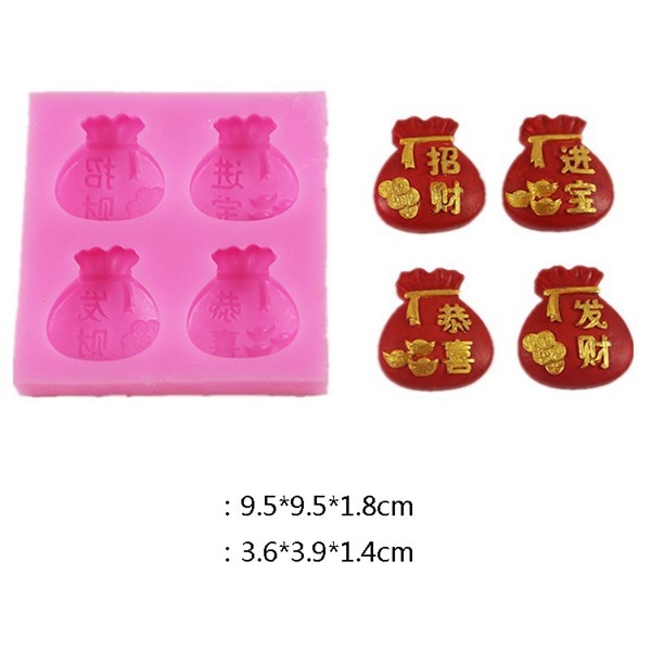 Khuôn Silicon - Túi Vàng - 3.6cm Nằm 4c