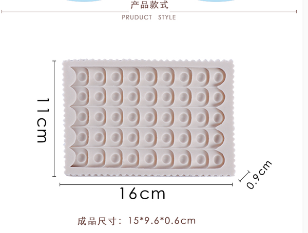 Khuôn Silicon - Viền Mảng 2D - Vảy Chấm 16x11cm