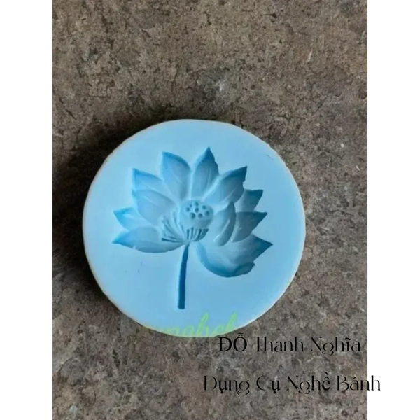 Khuôn Silicon - Mặt Ép Hoa Sen - 6.3cm Sen Cành