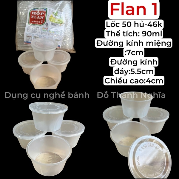 Hộp Nhựa - Bánh Flan VT - Số 1 - 90ml