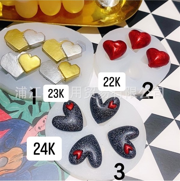 Khuôn Silicon - Trái Tim Kiểu - 4c Vết