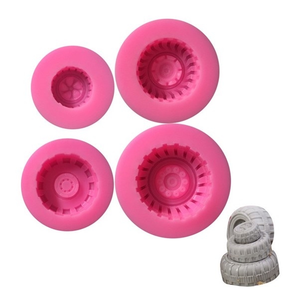 Khuôn Silicon - Xe Cộ - Set 4c Bánh Xe