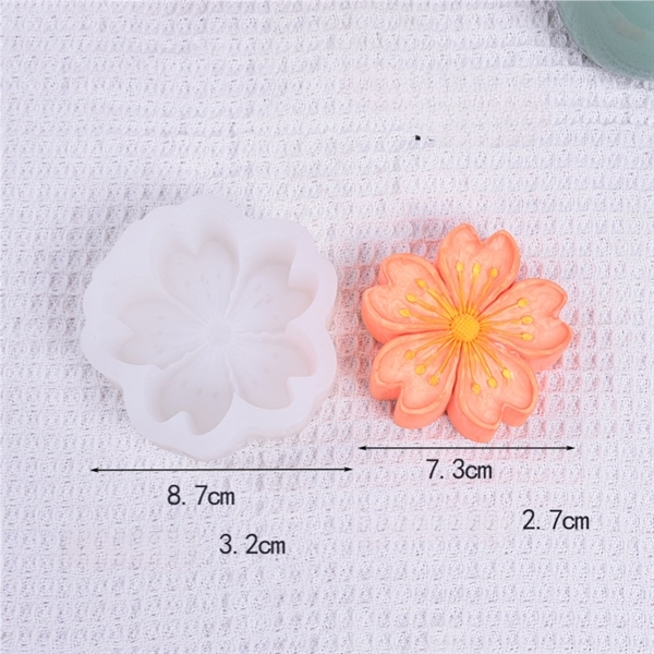 Khuôn Silicon - Hoa Mai Đào - 5 cánh 7.3cm