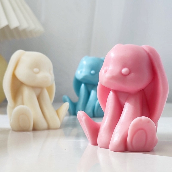 Khuôn Silicon - Động Vật - Gấu Ngồi Tai Dài 9cm Con Thỏ