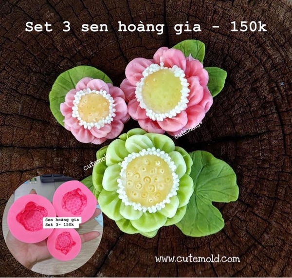 Khuôn Silicon - Hoa Sen - Bộ 3 - Hoàng Cung