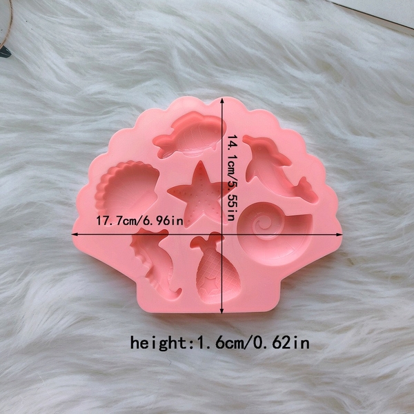 Khuôn Silicon - Sinh Vật Biển TH - Cá Ngựa Sao Ốc Sò - 7c