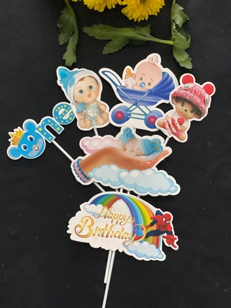 Set Cắm Em Bé Phụ Kiện Trang Trí Bánh - embexanhchudit