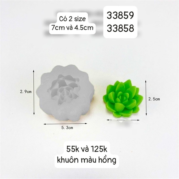 Khuôn Silicon - Sen Đá Nở - 4.5cm - Pha Lê