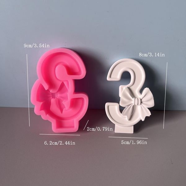 Khuôn Silicon - Số Nơ 0-9 - Số 3