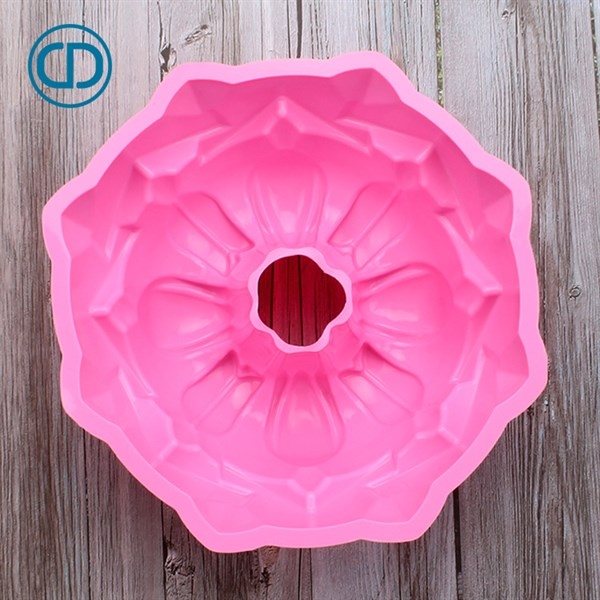 Khuôn Silicon - Đế - Tròn Lõm 8 Hoa Tulip 22.5 Cm