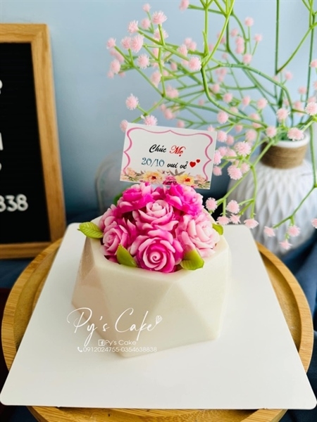 Khuôn Silicon - Chậu Cây - Đa Giác 11cm Cao 5.2cm