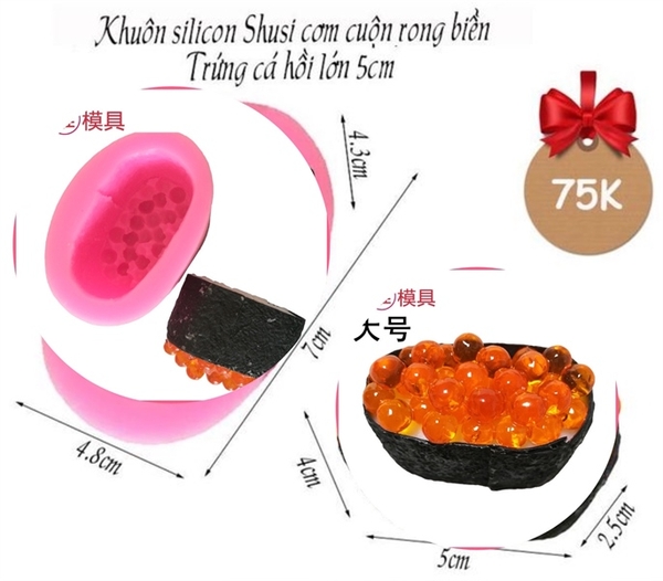 Khuôn Silicon - Món Ăn - Sushi - Sushi Trứng Cá To
