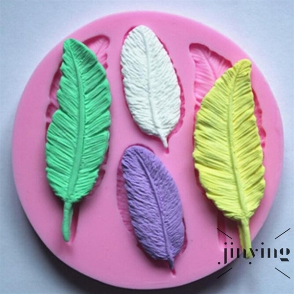 Khuôn Silicon - Lá Lông Vũ - 6-8cm TH - 3c Hồng
