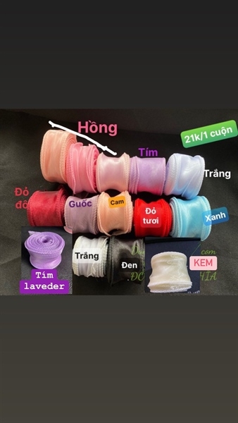 RUY BĂNG - VOAN - 9MX3CM - MÀU KEM