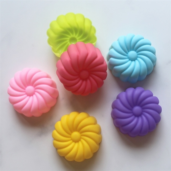 [10 cup] Khuôn Silicon - Cup Set 5cm - M33 - Chấm Xoay
