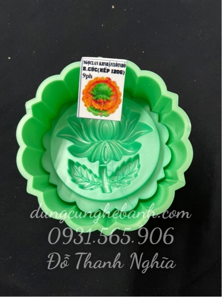 Khuôn Ấn Xôi - Tròn Khía NL - 9cm - Hoa Cúc Đại Đóa