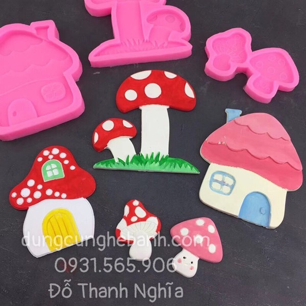 Khuôn Silicon - Rau Củ - Nấm - Ngôi Nhà 8.6cm