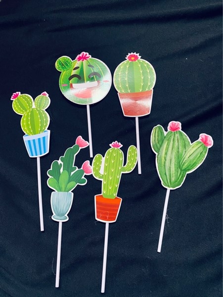 Set Cắm Sen Đá Xương Rồng Phụ Kiện Trang Trí Bánh