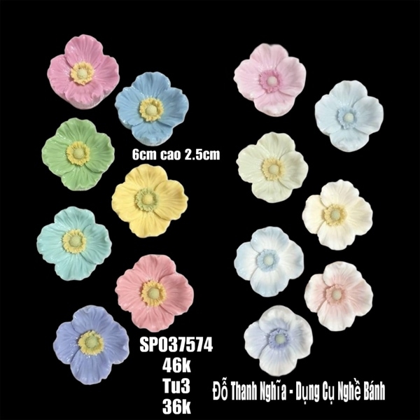 Khuôn Silicon - Hoa Cúc Dẹp 4 Cánh - 6cm