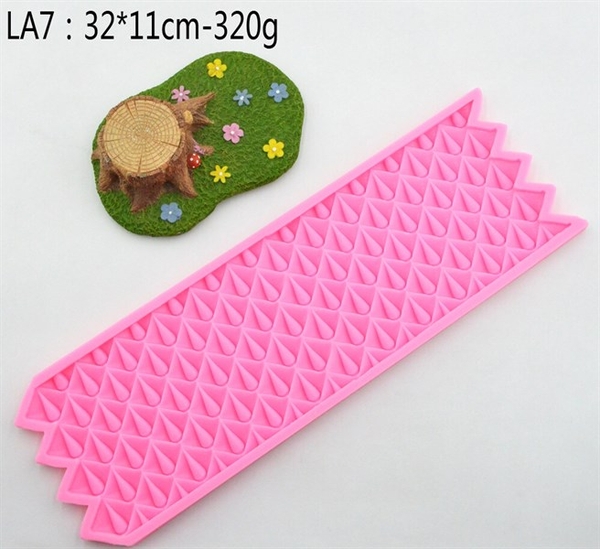 Khuôn Silicon - Viền Mảng 2D - Ô Nhọn LA07 - 32x11cm