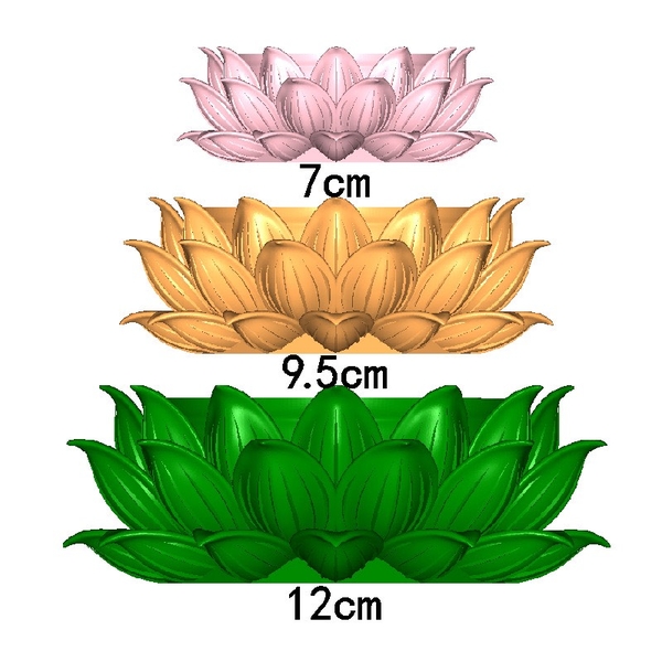 Khuôn Silicon - Đế Sen Thái Tầng Tia 7cm