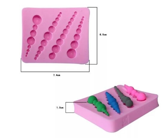 Khuôn Silicon - Viền Chuỗi Dây - Hạt 4c - 7cm