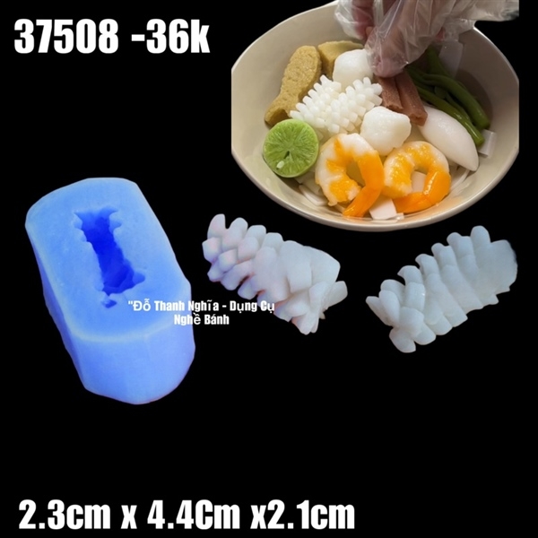 Khuôn Silicon - Món Ăn - Mực Cắt 4.4cm