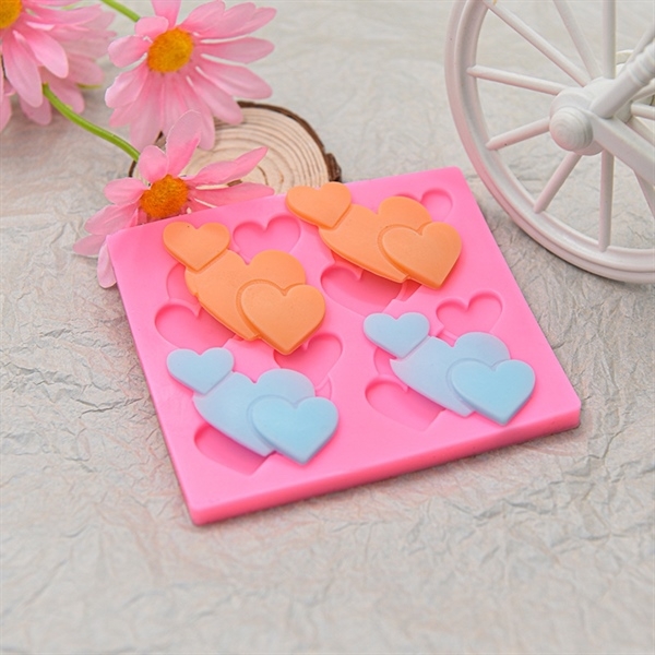 Khuôn Silicon - Trái Tim Trơn - Tim Lồng Tim 4C