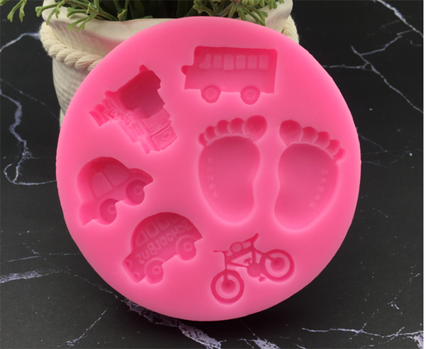 Khuôn Silicon - Em Bé - Bàn Chân Xe Đạp 7c