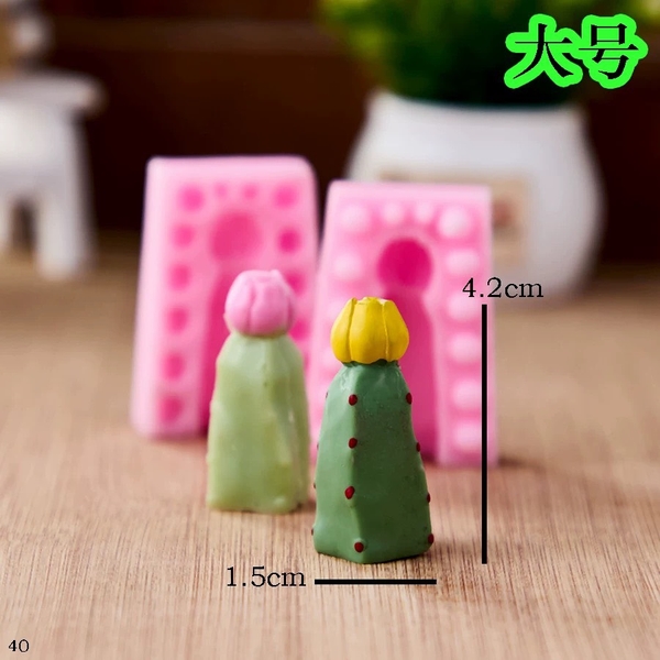 Khuôn Silicon - Sen Đá Đứng 2 Mảnh Hoa 4.2cm