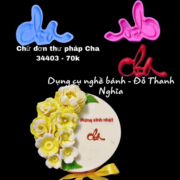 Khuôn Silicon - Chữ Thư pháp - HP - Cha