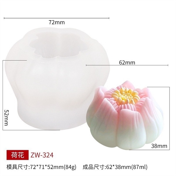 Khuôn Silicon - Hoa Mai Hồng Mẫu Đơn Set 4