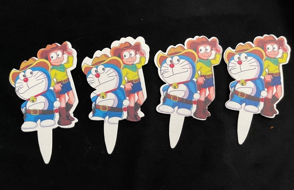 Set Cắm Giấy Hoạt Hình Phụ Kiện Trang Trí Bánh - DOREMON NOBITA 50 THẺ