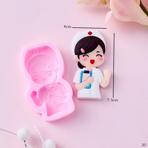 Khuôn Silicon - Bác Sĩ -  Nữ Y Tá 4cm