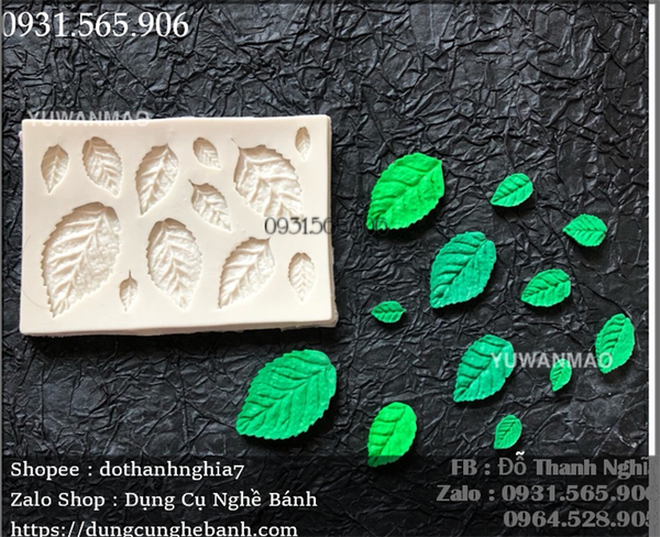 Khuôn Silicon - Lá Hồng - TH 12c