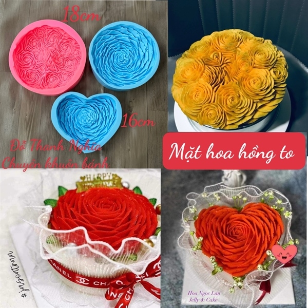 Khuôn Silicon - Hoa Hồng - Tròn Hồng 18cm 450K SALE > 350K