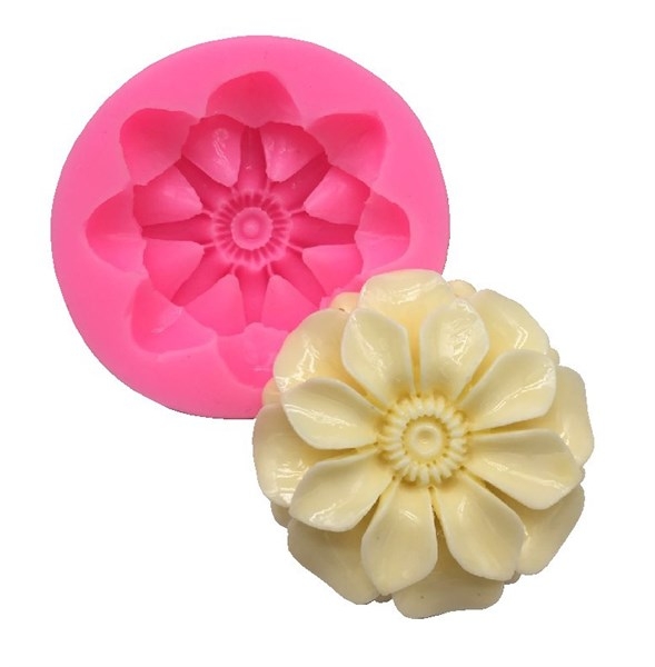 Khuôn Silicon - Hoa Thược Dược - 5.3cm - Nhụy Xòe