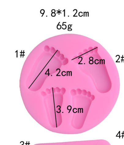 Khuôn Silicon - Em Bé - Bàn Chân 4.2cm 4c