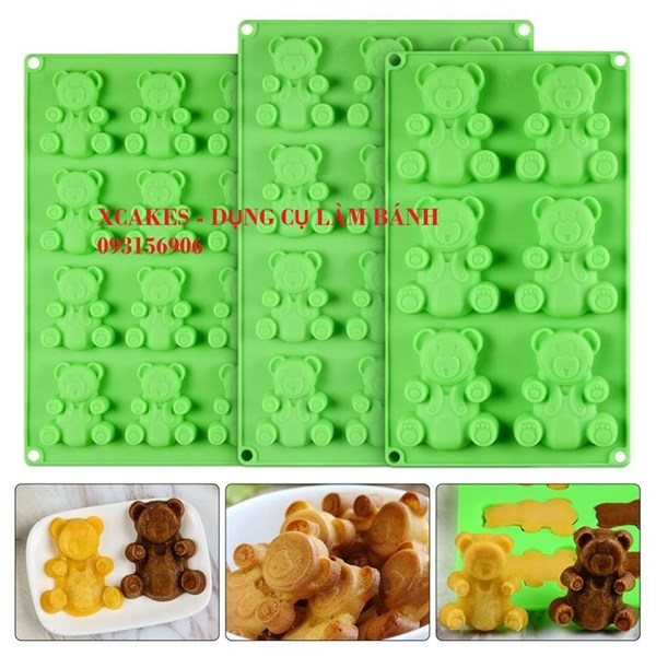 Khuôn Silicon - Động Vật - Gấu Ngồi 12c