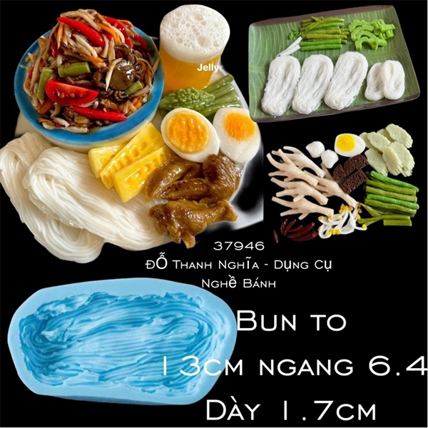 Khuôn Silicon - Món Ăn - Bún Lớn 13cm