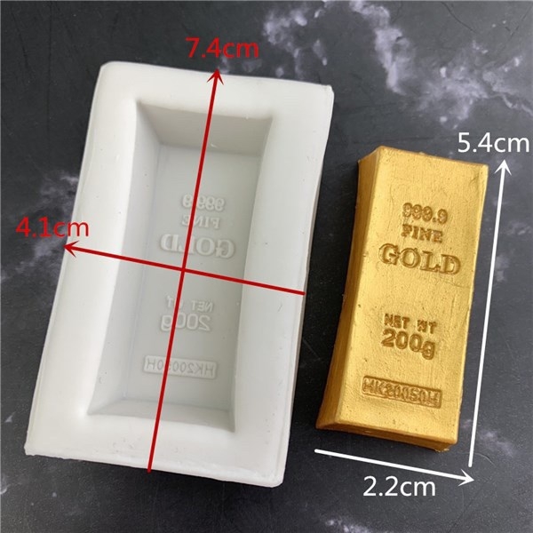 Khuôn Silicon - Khuôn Miếng Vàng 9999 - VÀNG 9999 GOLD 2,2X5,4CM