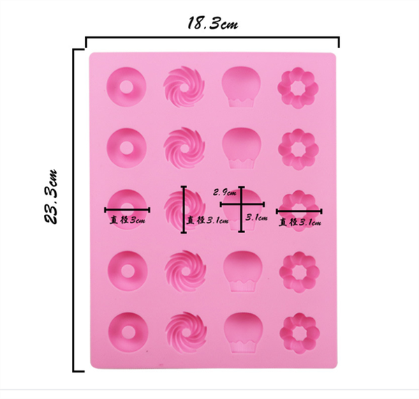 Khuôn Silicon - Donut - Xoắn 3cm 20c