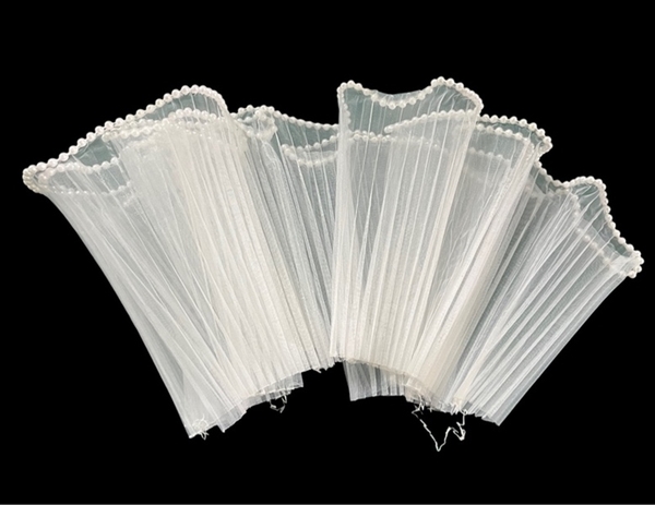 Cuộn Voan - Viền Trơn-Dài 120cm cao 13cm - Voan BI Trắng Trơn