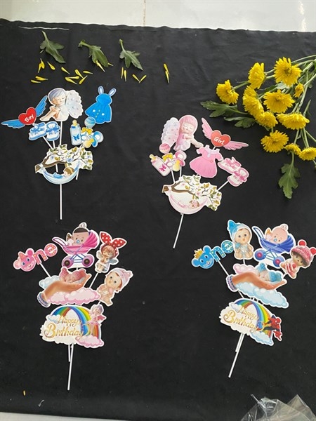 Set Cắm Em Bé Phụ Kiện Trang Trí Bánh - embexanhchudit