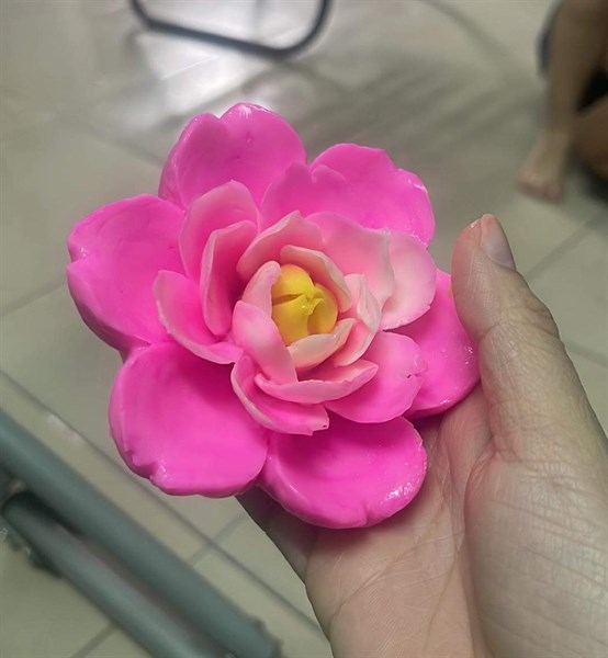 Khuôn Silicon - Hoa Hồng Lai - Sen Nước - 10.5cm