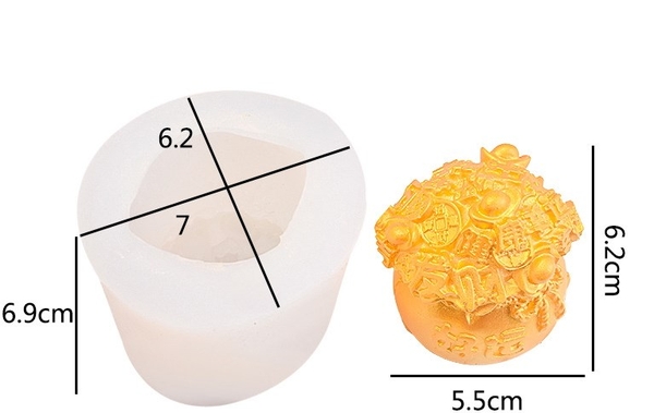 Khuôn Silicon - Hủ Vàng - 5.5cm Đứng