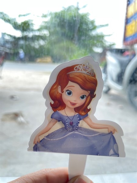 Set Cắm Giấy Hoạt Hình Phụ Kiện Trang Trí Bánh - CÔNG CHÚA TÍM 25 THẺ