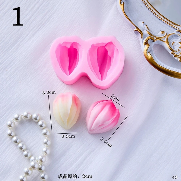 Khuôn Silicon - Hoa Bay Cánh Rũ - Set 4 Hoa