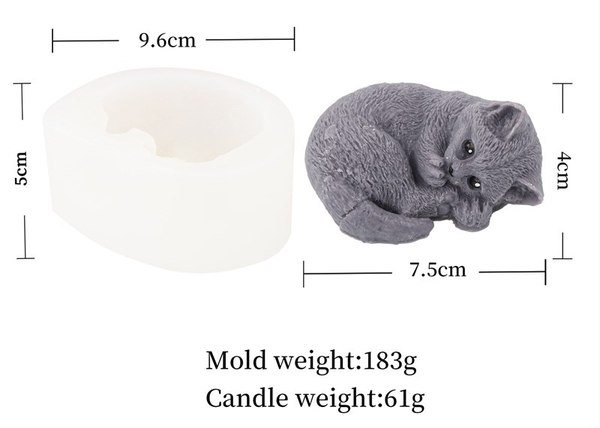 Khuôn Silicon - Động Vật - Mèo Nằm Cuộn Sale 100K