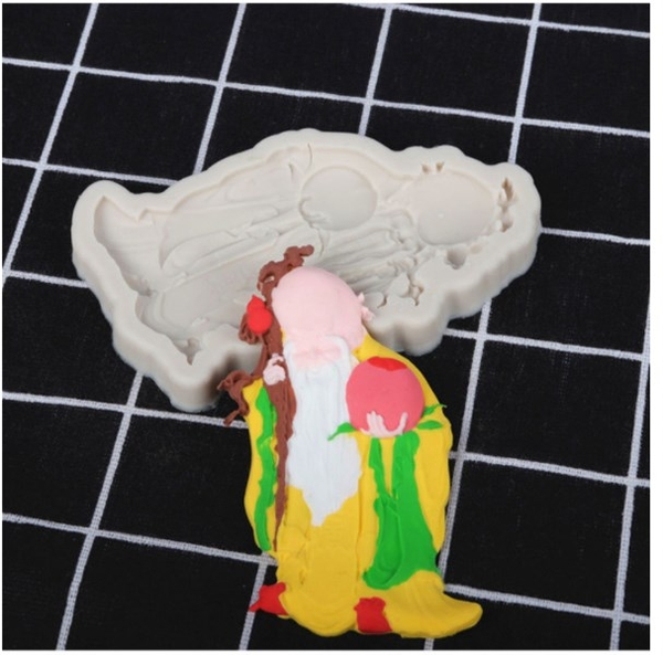 Khuôn Silicon - Ông Thọ Đứng Câm Trái Đào